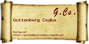 Guttenberg Csaba névjegykártya